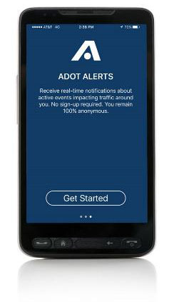 ADOT Alerts app on a mobile phone